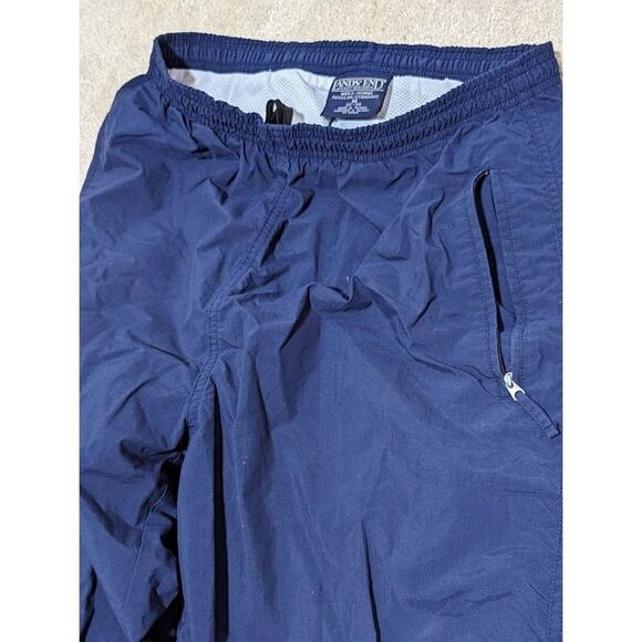 Lands End Men's Navy Blue Side Seam Zipper Sweatpants Warm Up Pants Size Medium - Picture 3 of 7